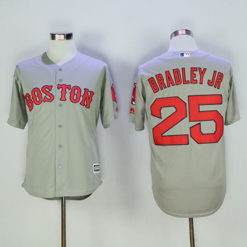 Men Boston Red Sox #25 Bradley jr Grey MLB Jerseys